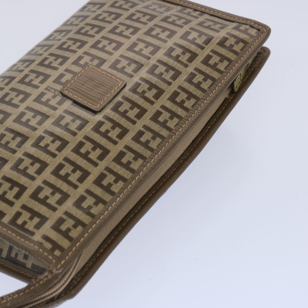 FENDI Zucchino Canvas Pouch Brownep3045