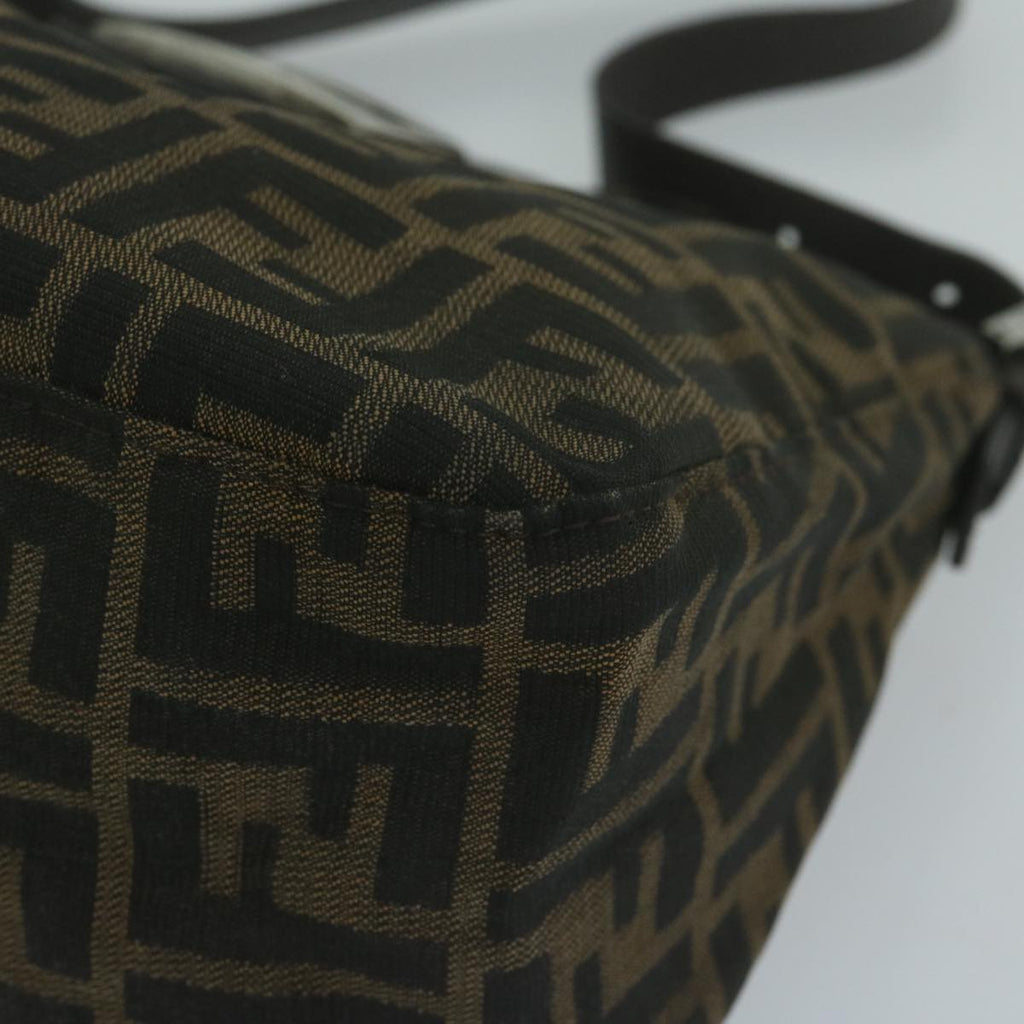 FENDI Zucca Canvas Mamma Baguette Shoulder Bag Brown Blackep3105
