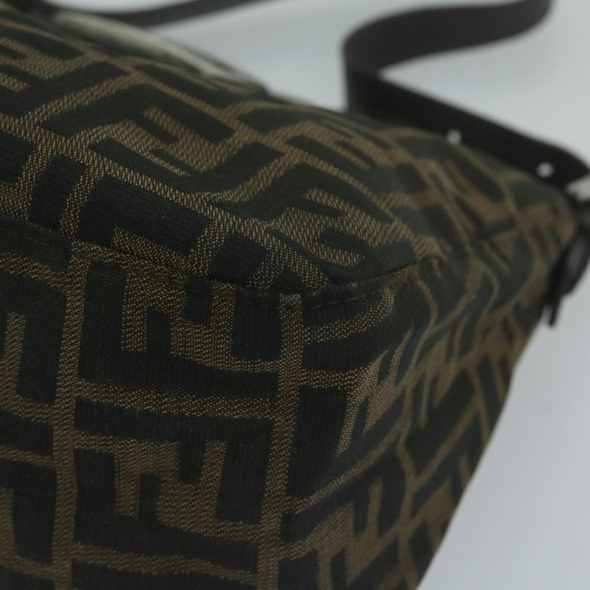 FENDI Zucca Canvas Mamma Baguette Shoulder Bag Brown Blackep3105