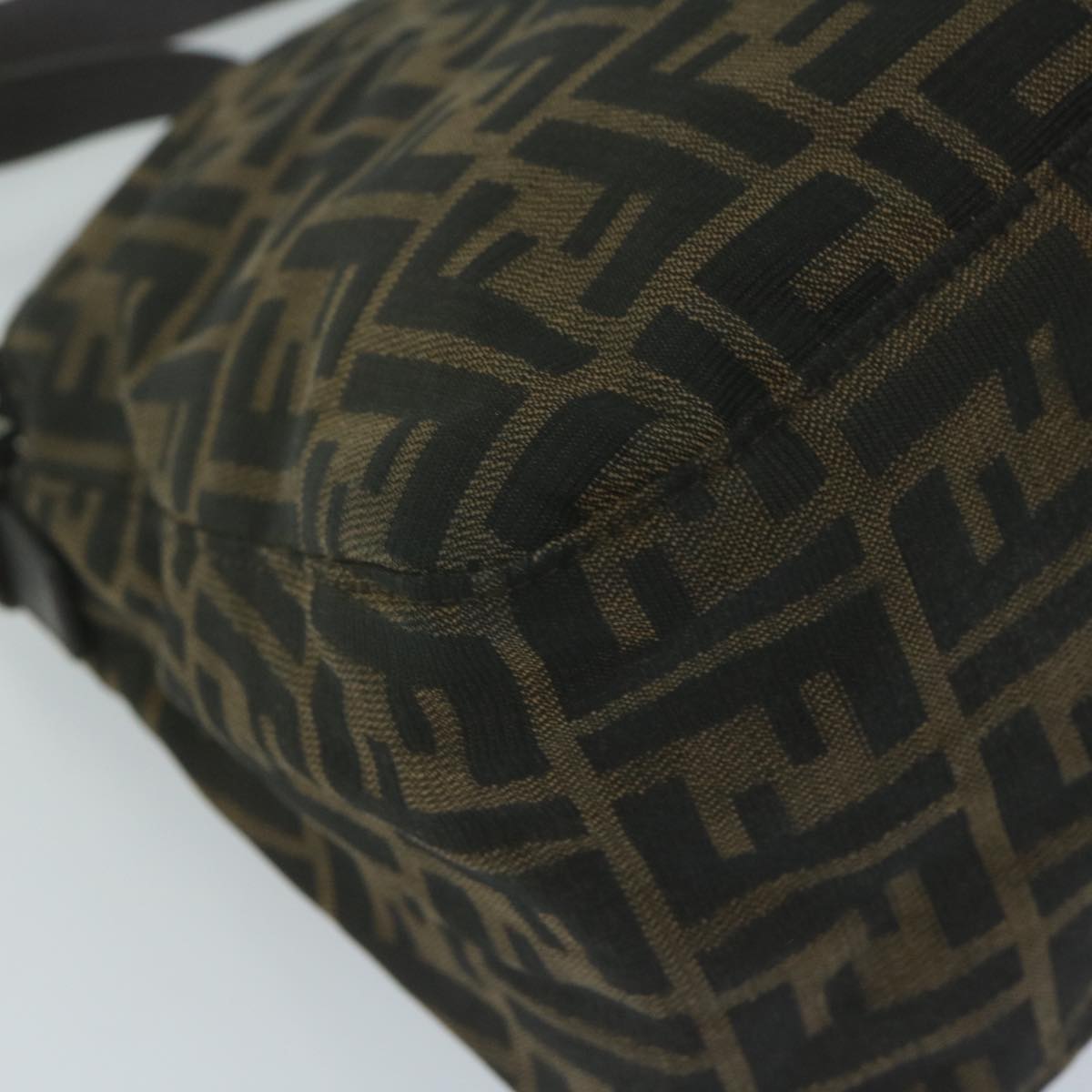 FENDI Zucca Canvas Mamma Baguette Shoulder Bag Brown Blackep3105