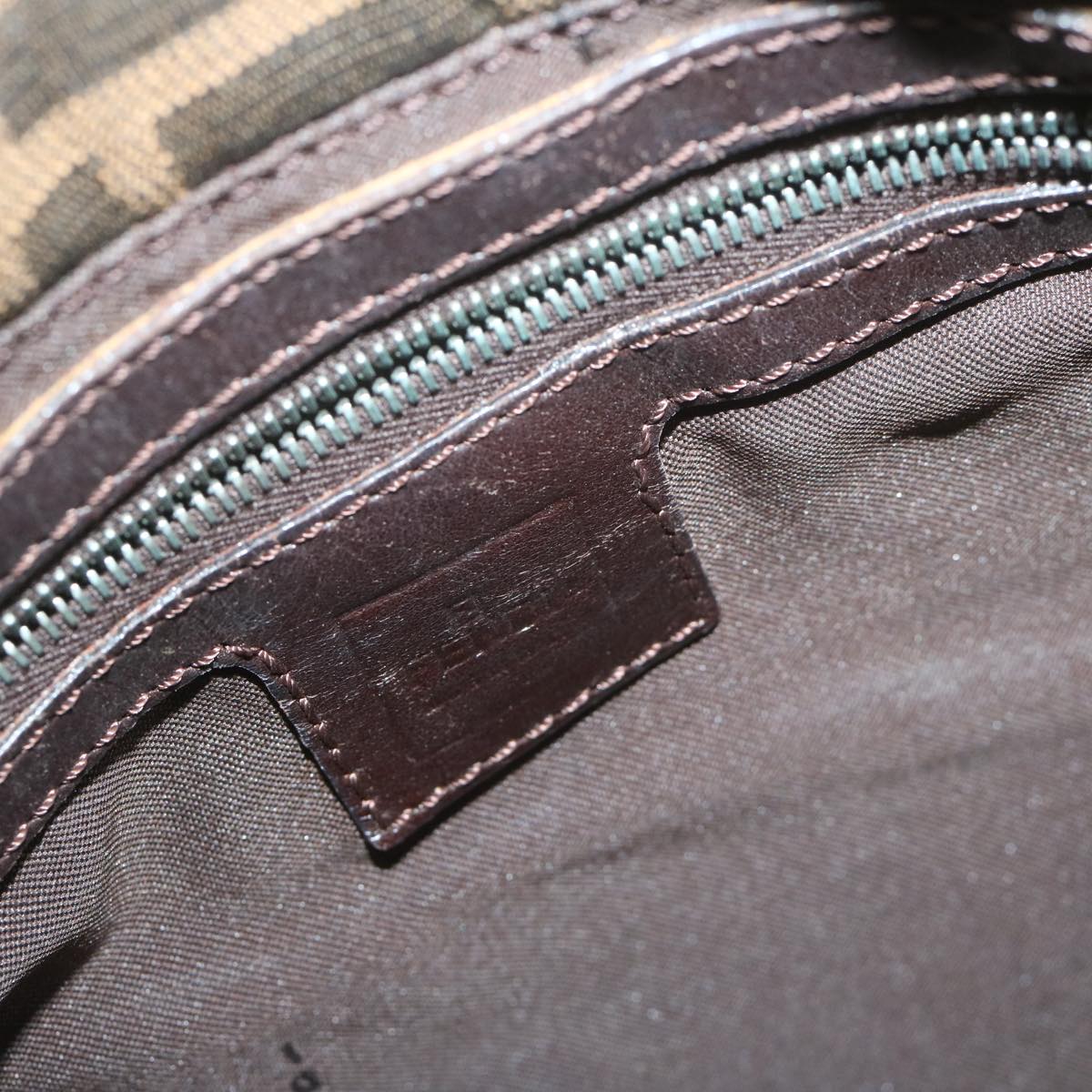 FENDI Zucca Canvas Mamma Baguette Shoulder Bag Brown Blackep3105