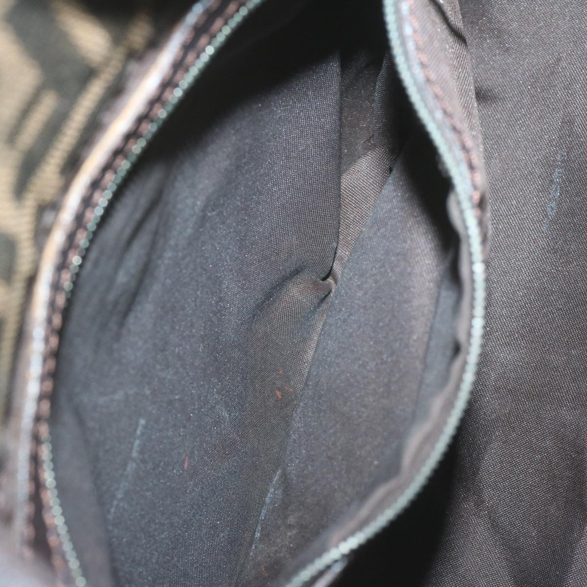 FENDI Zucca Canvas Mamma Baguette Shoulder Bag Brown Blackep3105