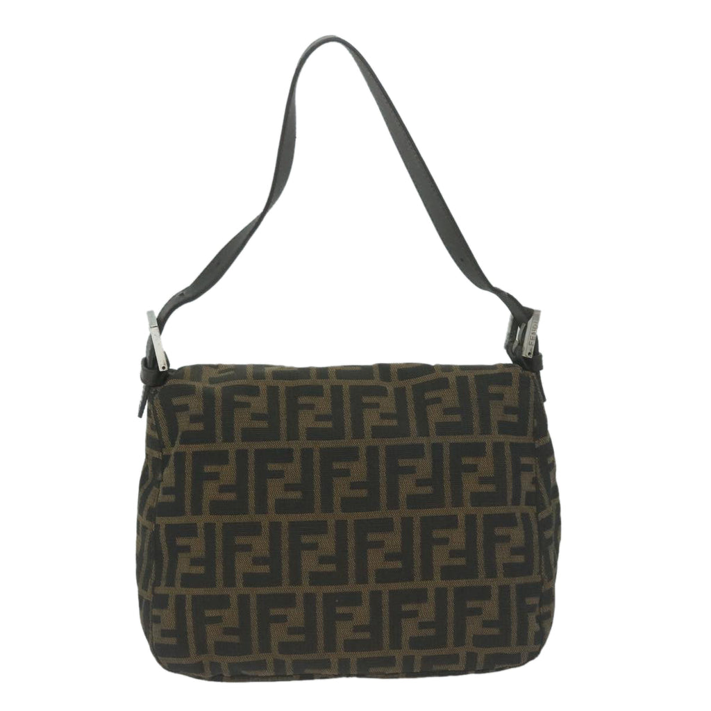 FENDI Zucca Canvas Mamma Baguette Shoulder Bag Brown Blackep3105