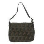 FENDI Zucca Canvas Mamma Baguette Shoulder Bag Brown Blackep3105