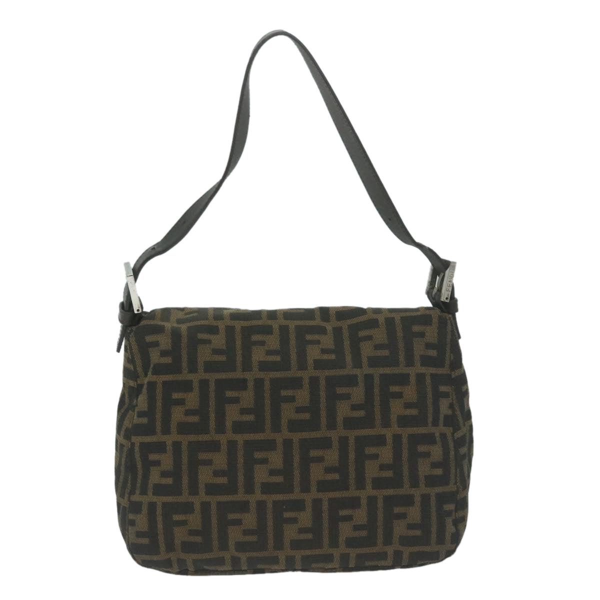 FENDI Zucca Canvas Mamma Baguette Shoulder Bag Brown Blackep3105