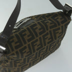 FENDI Zucca Canvas Mamma Baguette Shoulder Bag Brown Blackep3105