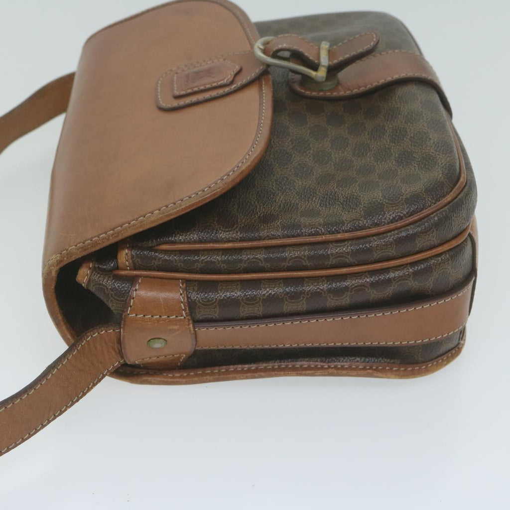 CELINE Macadam Canvas Shoulder Bag PVC Brown Auth ep3111