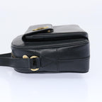 CELINE Shoulder Bag Leather Black Auth ep3112