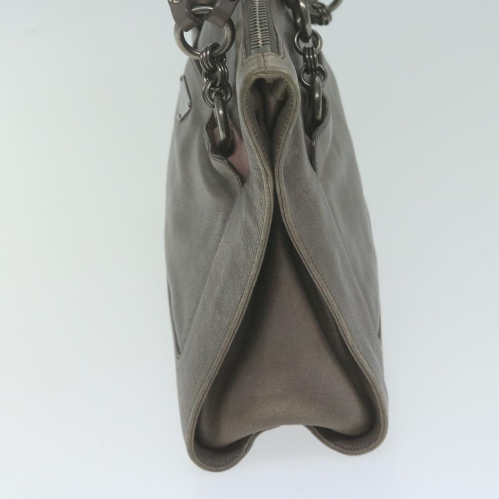 PRADA Shoulder Bag Leather Gray  ep3136