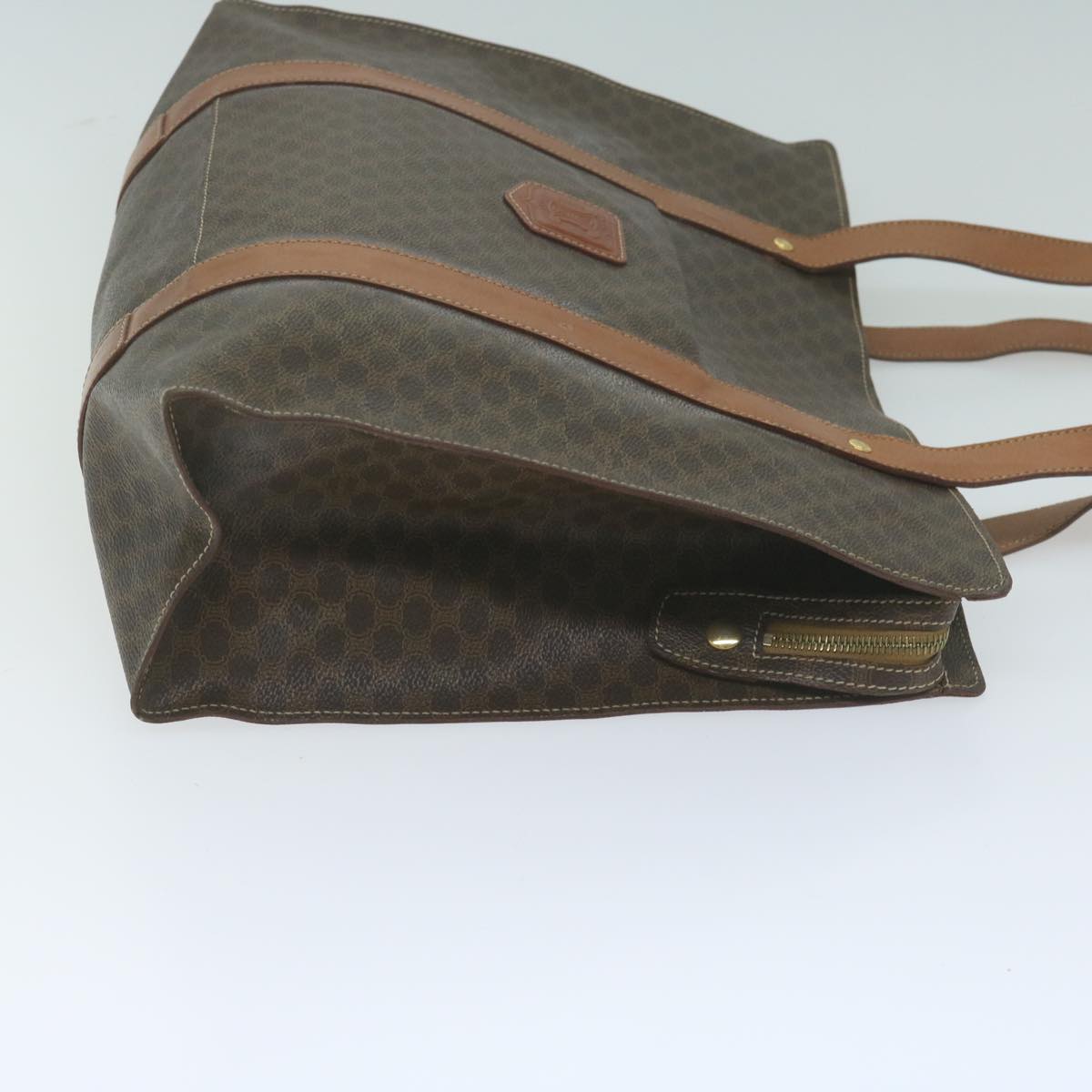 CELINE Macadam Canvas Shoulder Bag PVC Leather Brown  ep3178