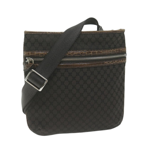 CELINE Macadam Canvas Shoulder Bag Brown Auth ep3186