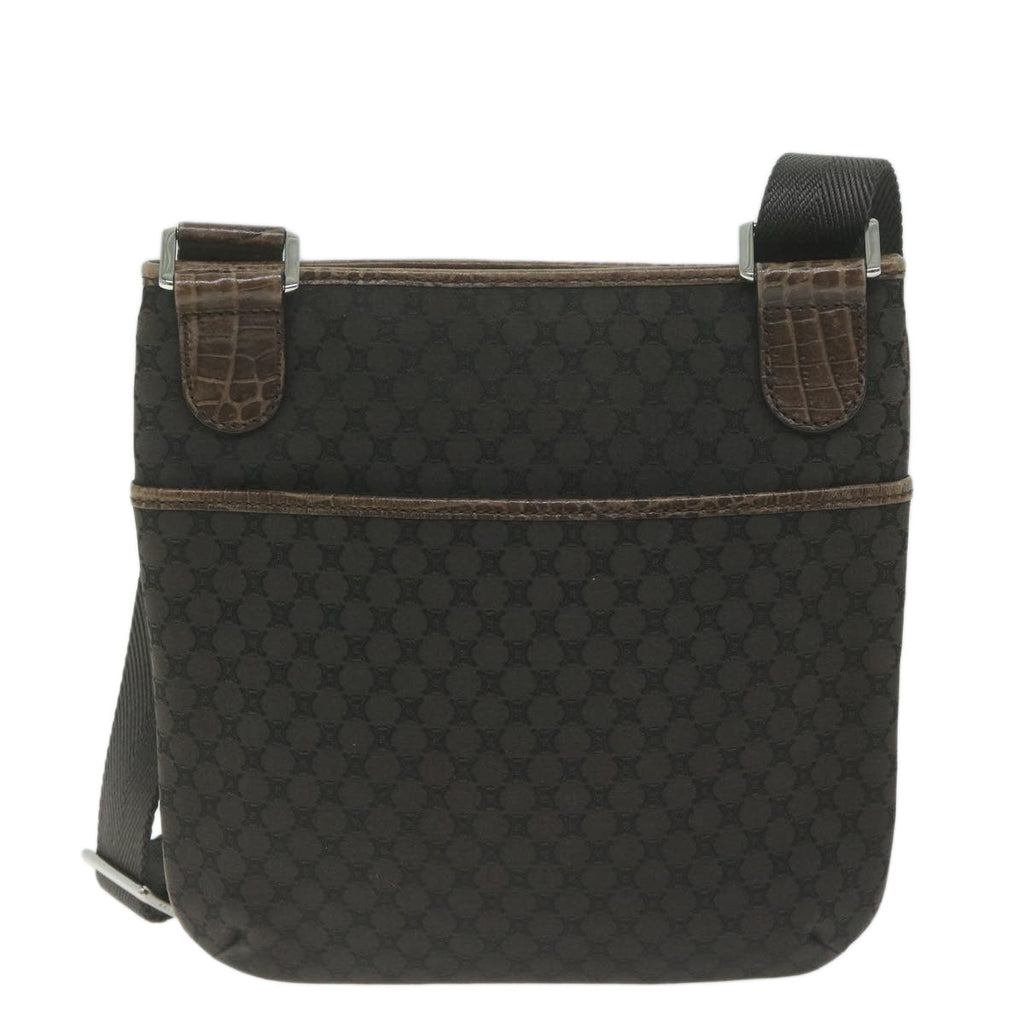CELINE Macadam Canvas Shoulder Bag Brown Auth ep3186