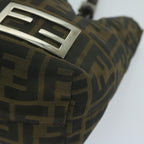 FENDI Zucca Canvas Hand Bag Black Brownep3201
