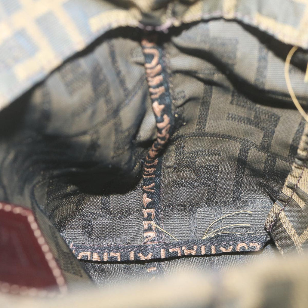 FENDI Zucca Canvas Hand Bag Black Brownep3201