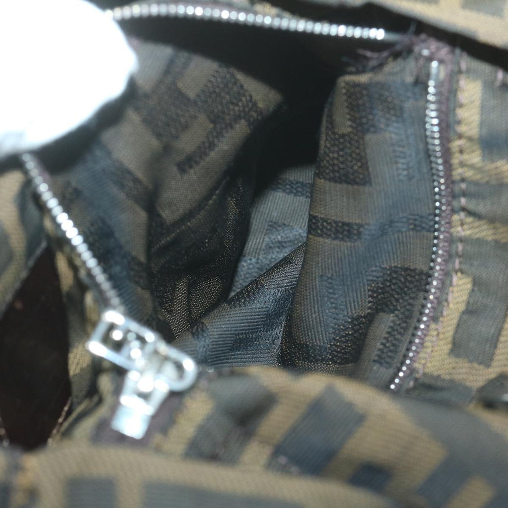 FENDI Zucca Canvas Hand Bag Black Brownep3201