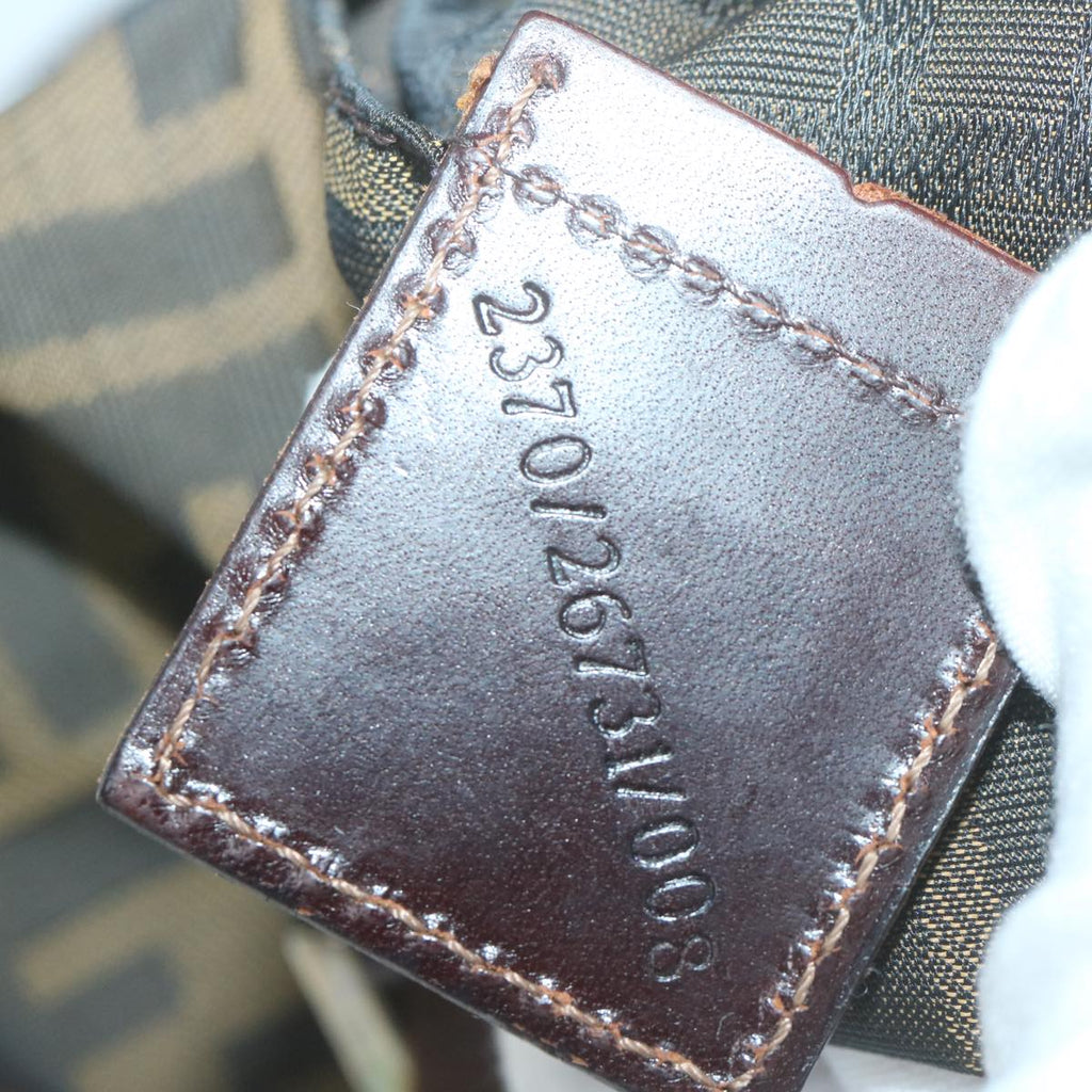 FENDI Zucca Canvas Hand Bag Black Brownep3201