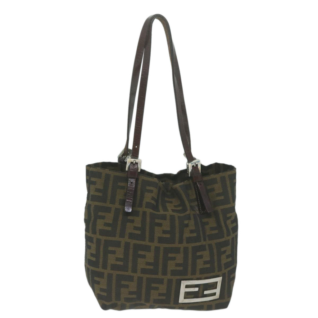 FENDI Zucca Canvas Hand Bag Black Brownep3201