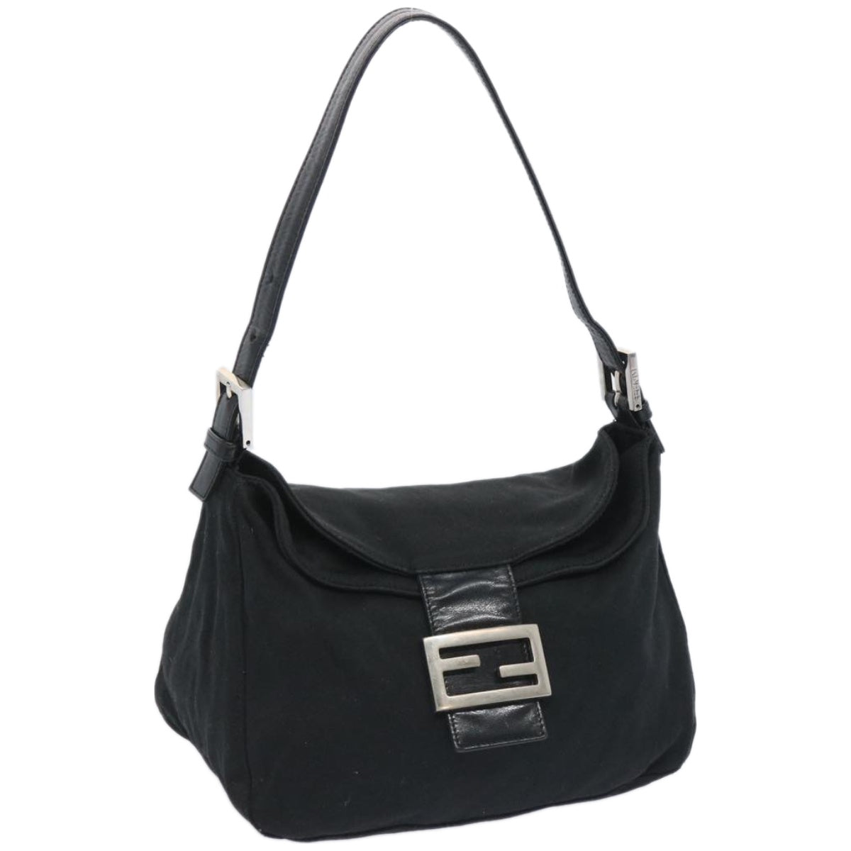 FENDI Mamma Baguette Shoulder Bag Nylon Blackep3241