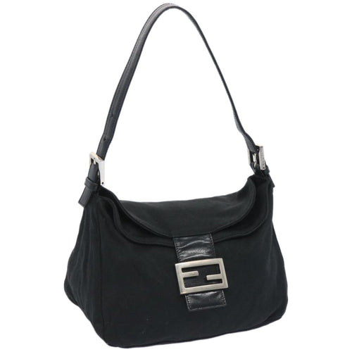 FENDI Mamma Baguette Shoulder Bag Nylon Blackep3241
