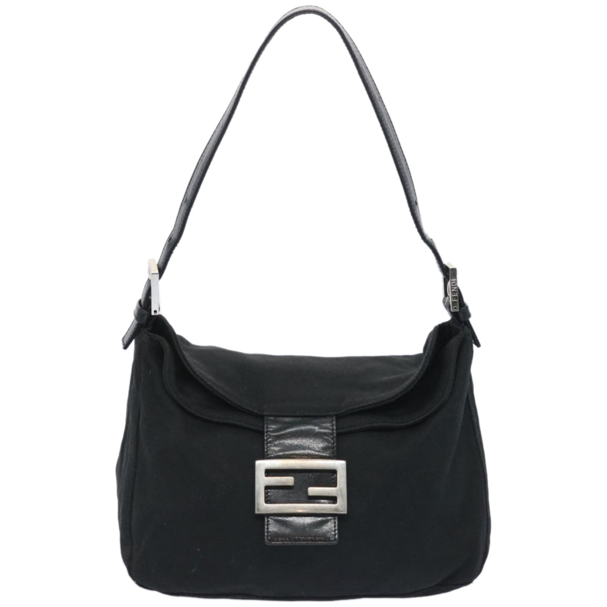 FENDI Mamma Baguette Shoulder Bag Nylon Blackep3241