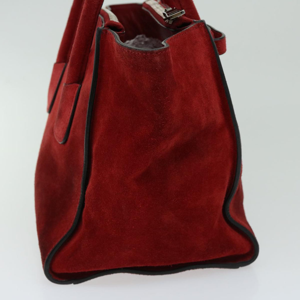 PRADA Hand Bag Suede 2way Red  ep3363
