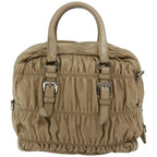 PRADA Hand Bag Leather 2way Beige  ep3375