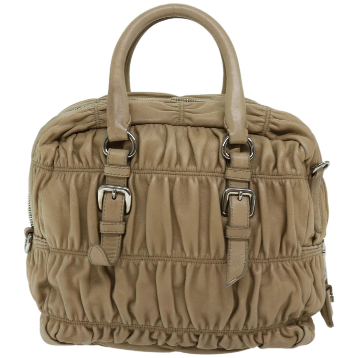 PRADA Hand Bag Leather 2way Beige  ep3375