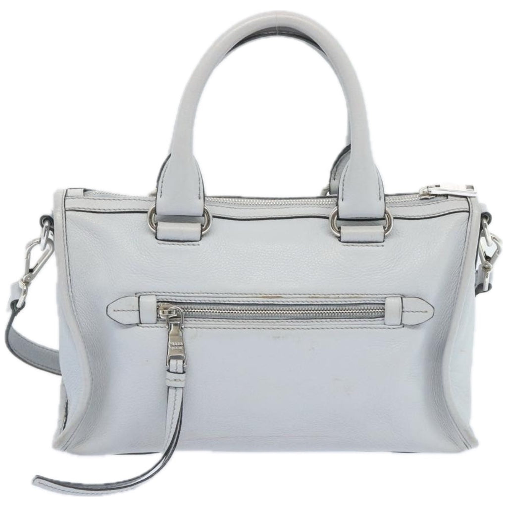 PRADA Hand Bag Leather 2way Gray  ep3471