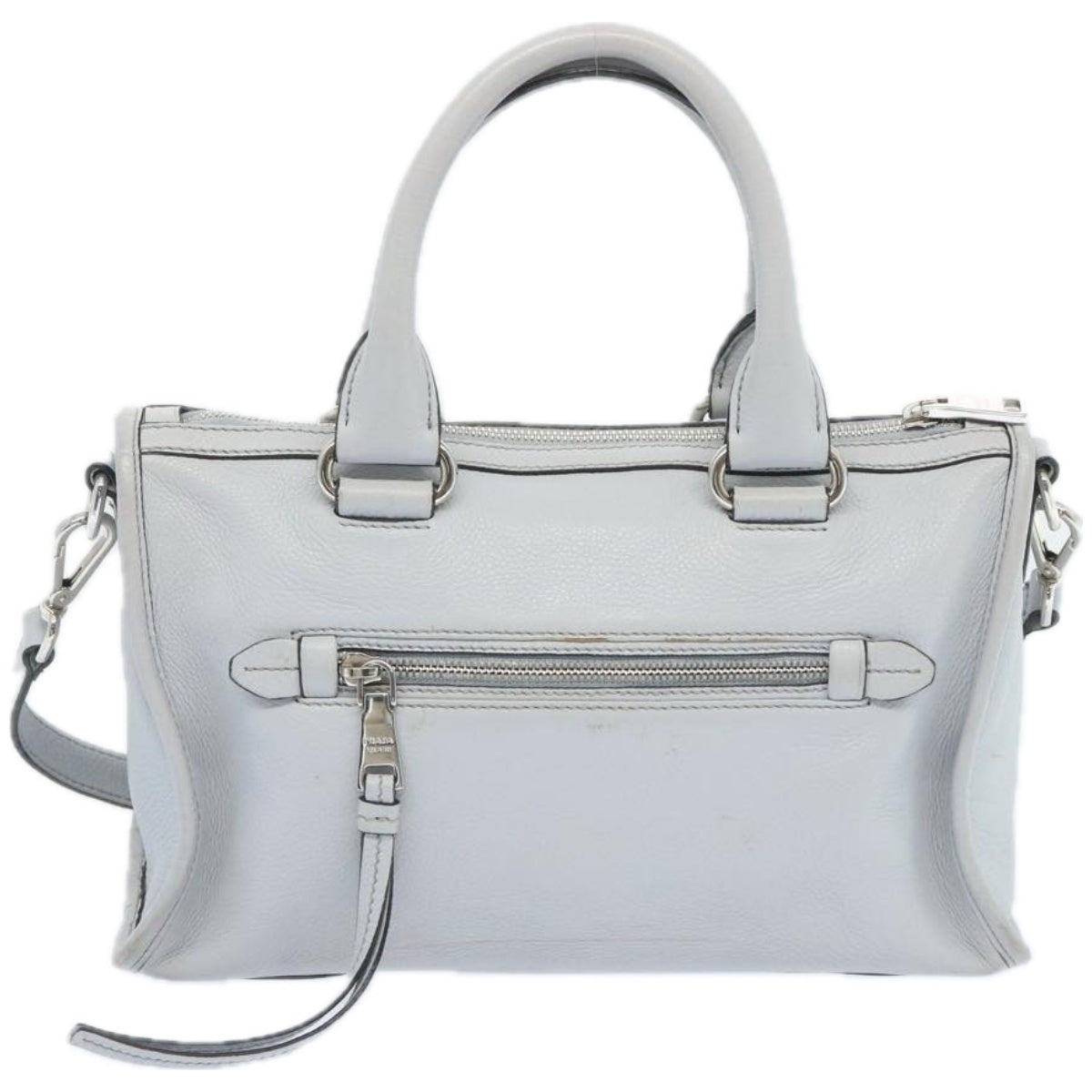 PRADA Hand Bag Leather 2way Gray  ep3471