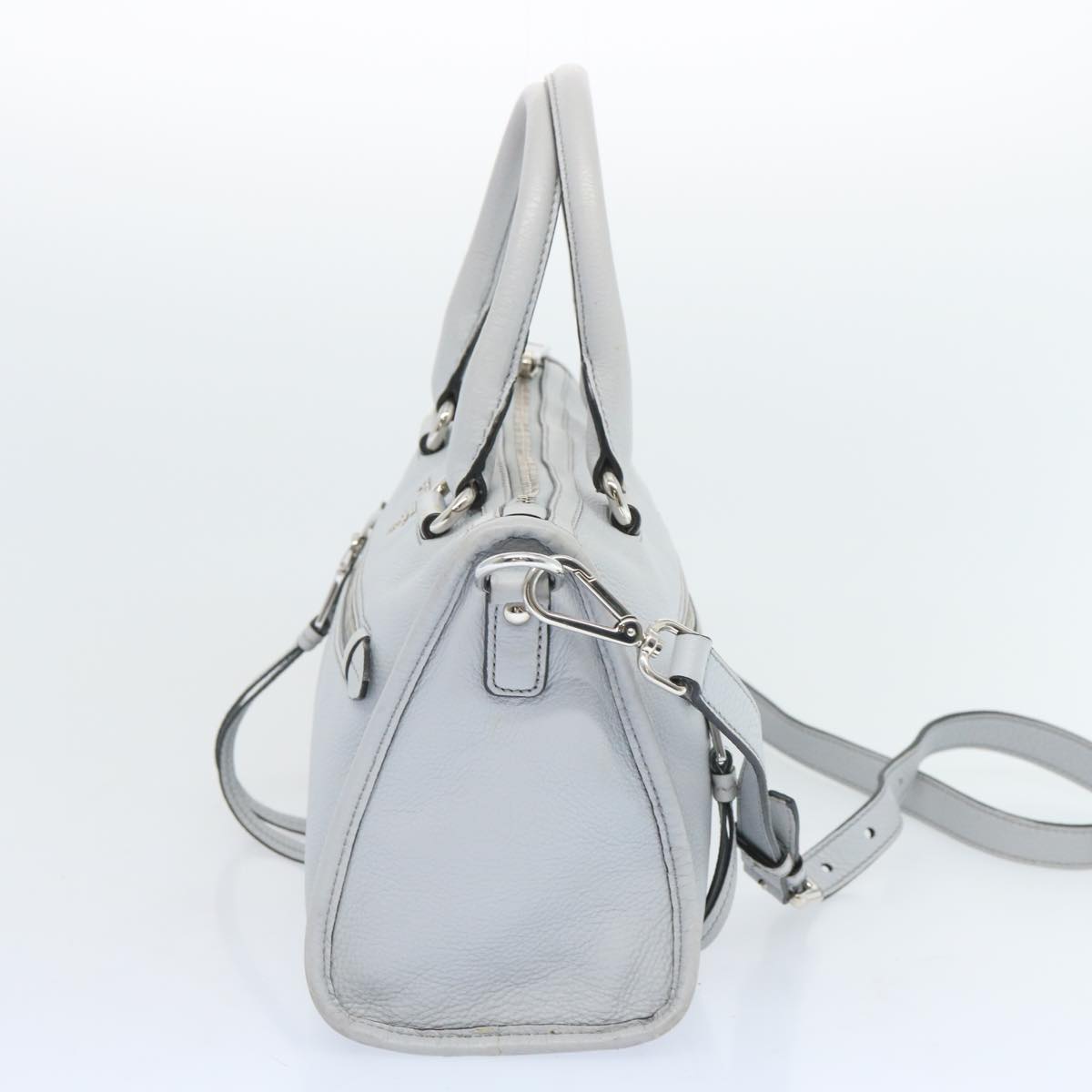 PRADA Hand Bag Leather 2way Gray  ep3471