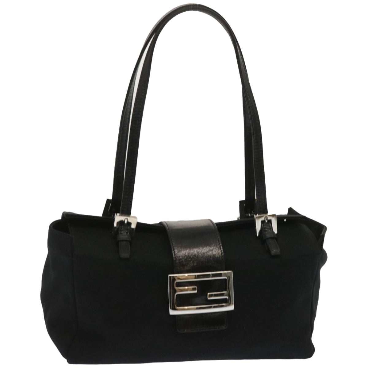 FENDI Mamma Baguette Shoulder Bag Nylon Blackep3486