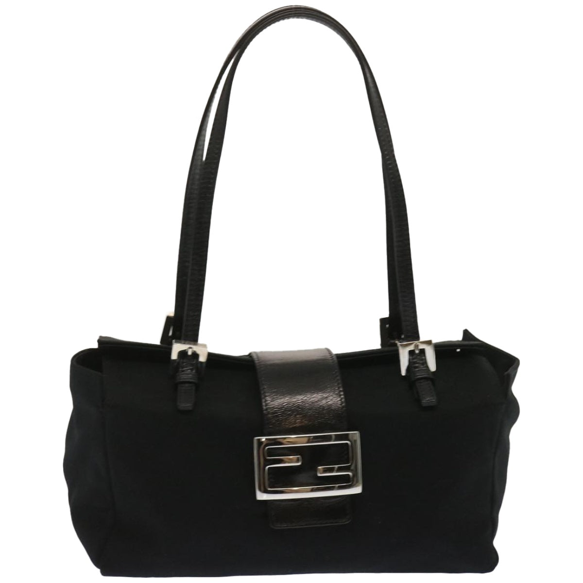 FENDI Mamma Baguette Shoulder Bag Nylon Blackep3486