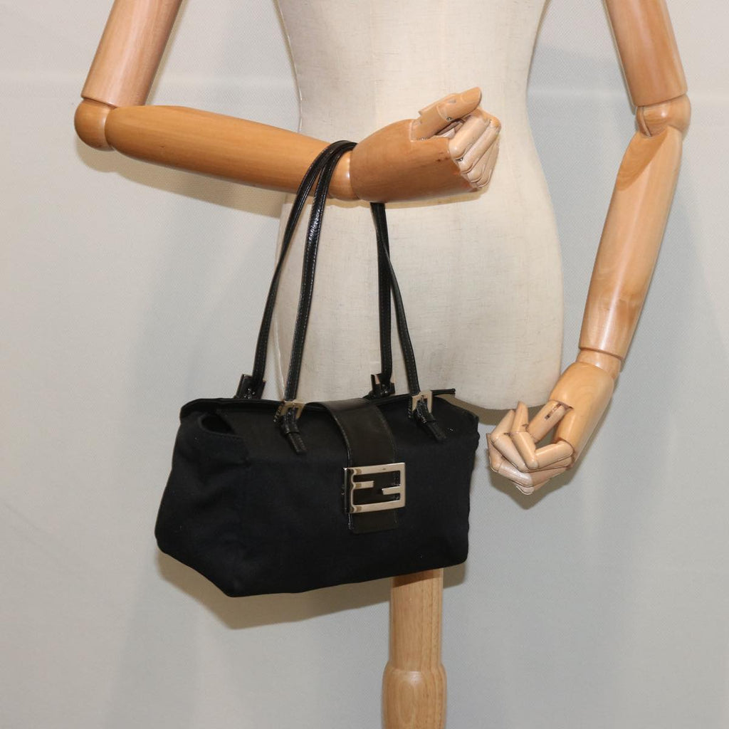 FENDI Mamma Baguette Shoulder Bag Nylon Blackep3486