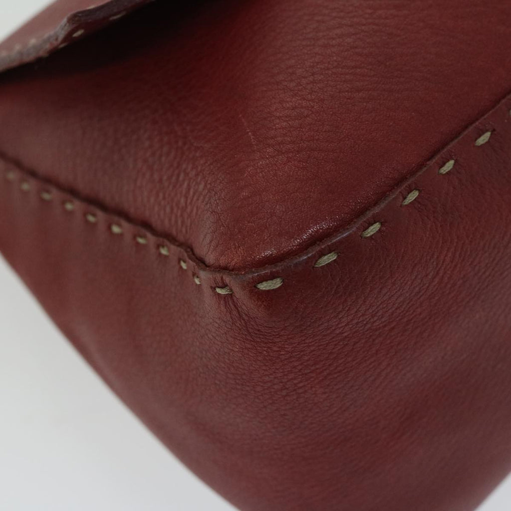 FENDI Mamma Baguette Shoulder Bag Leather Redep3505