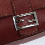FENDI Mamma Baguette Shoulder Bag Leather Redep3505