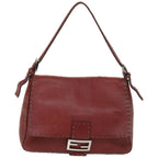 FENDI Mamma Baguette Shoulder Bag Leather Redep3505