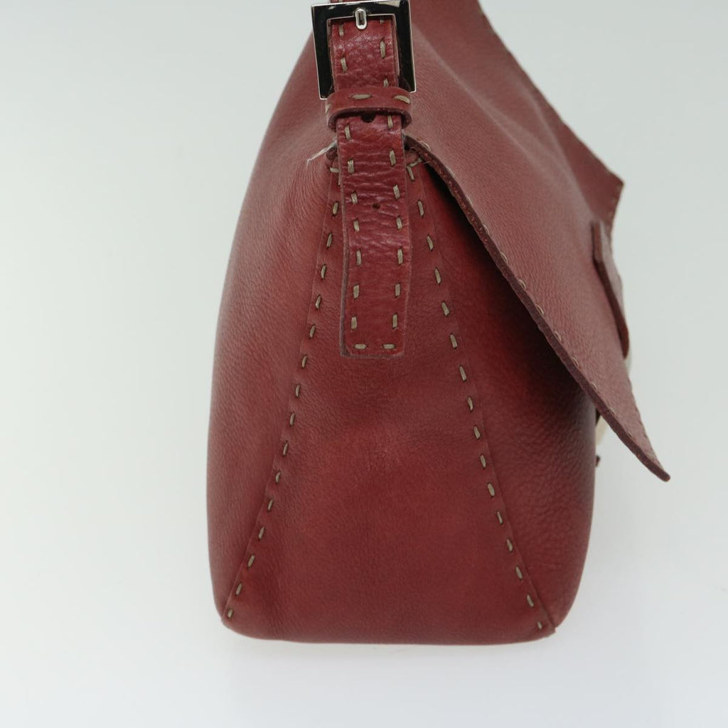 FENDI Mamma Baguette Shoulder Bag Leather Redep3505
