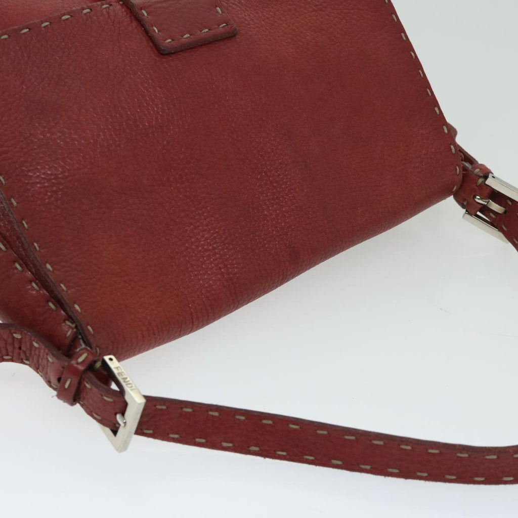 FENDI Mamma Baguette Shoulder Bag Leather Redep3505