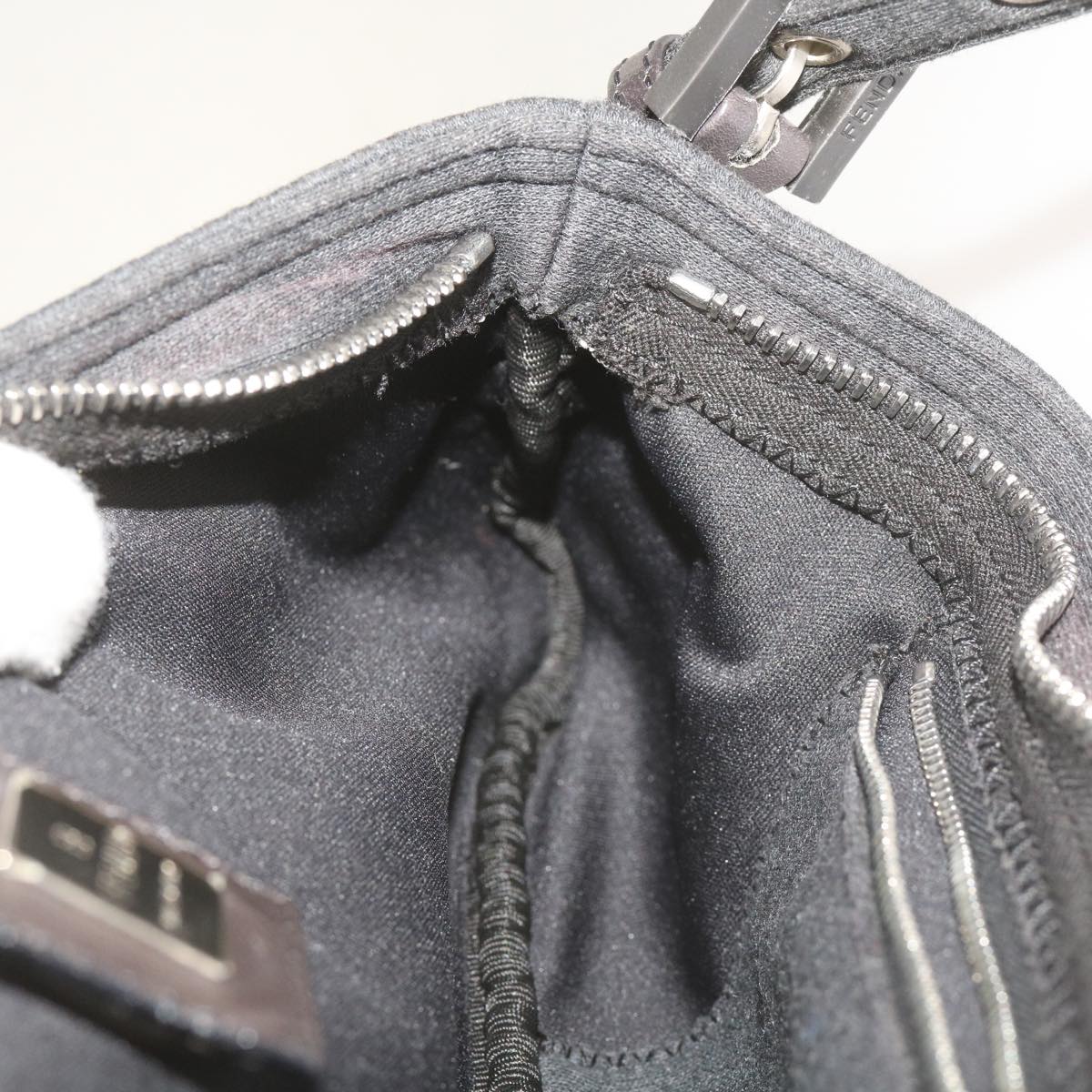 FENDI Mamma Baguette Shoulder Bag Cotton Gray 2354 26685 008ep3514