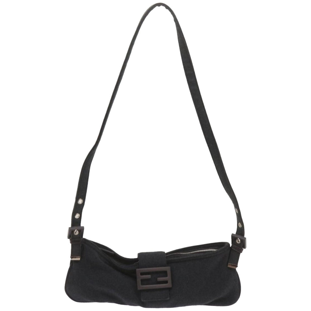 FENDI Mamma Baguette Shoulder Bag Cotton Gray 2354 26685 008ep3514