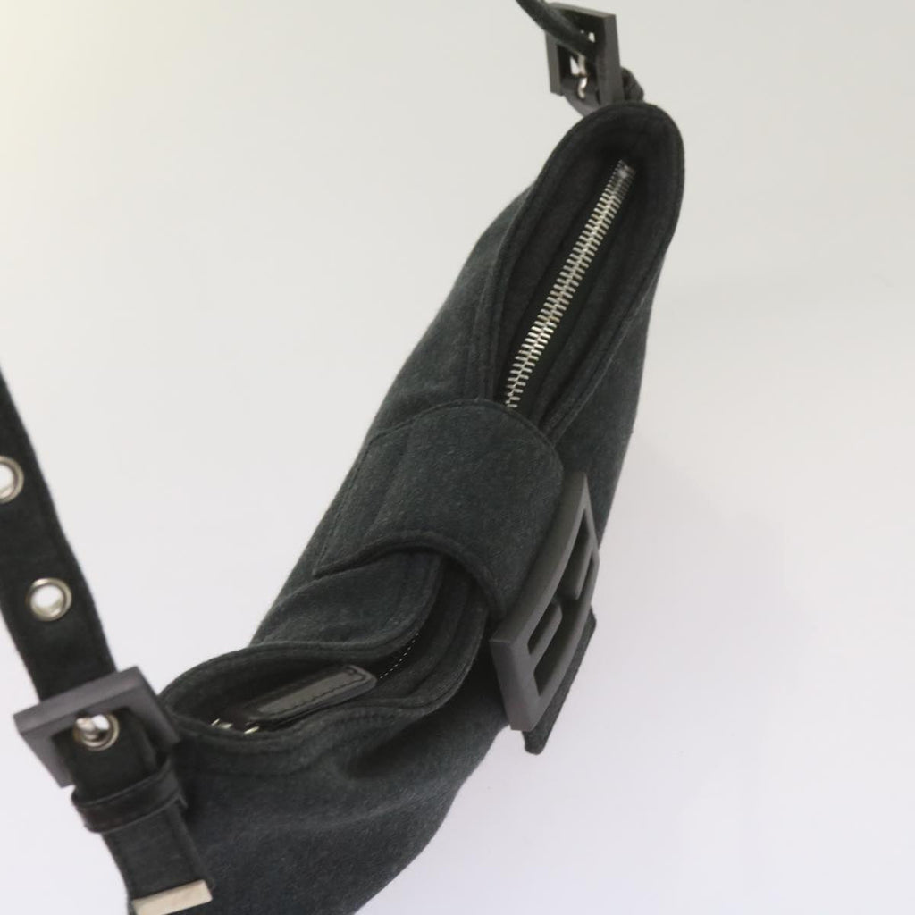 FENDI Mamma Baguette Shoulder Bag Cotton Gray 2354 26685 008ep3514