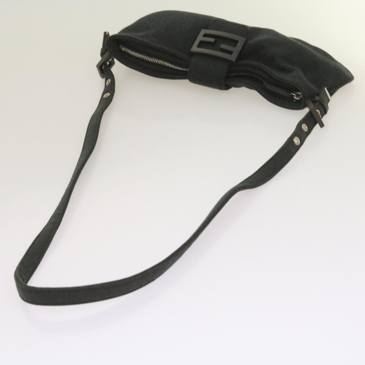 FENDI Mamma Baguette Shoulder Bag Cotton Gray 2354 26685 008ep3514