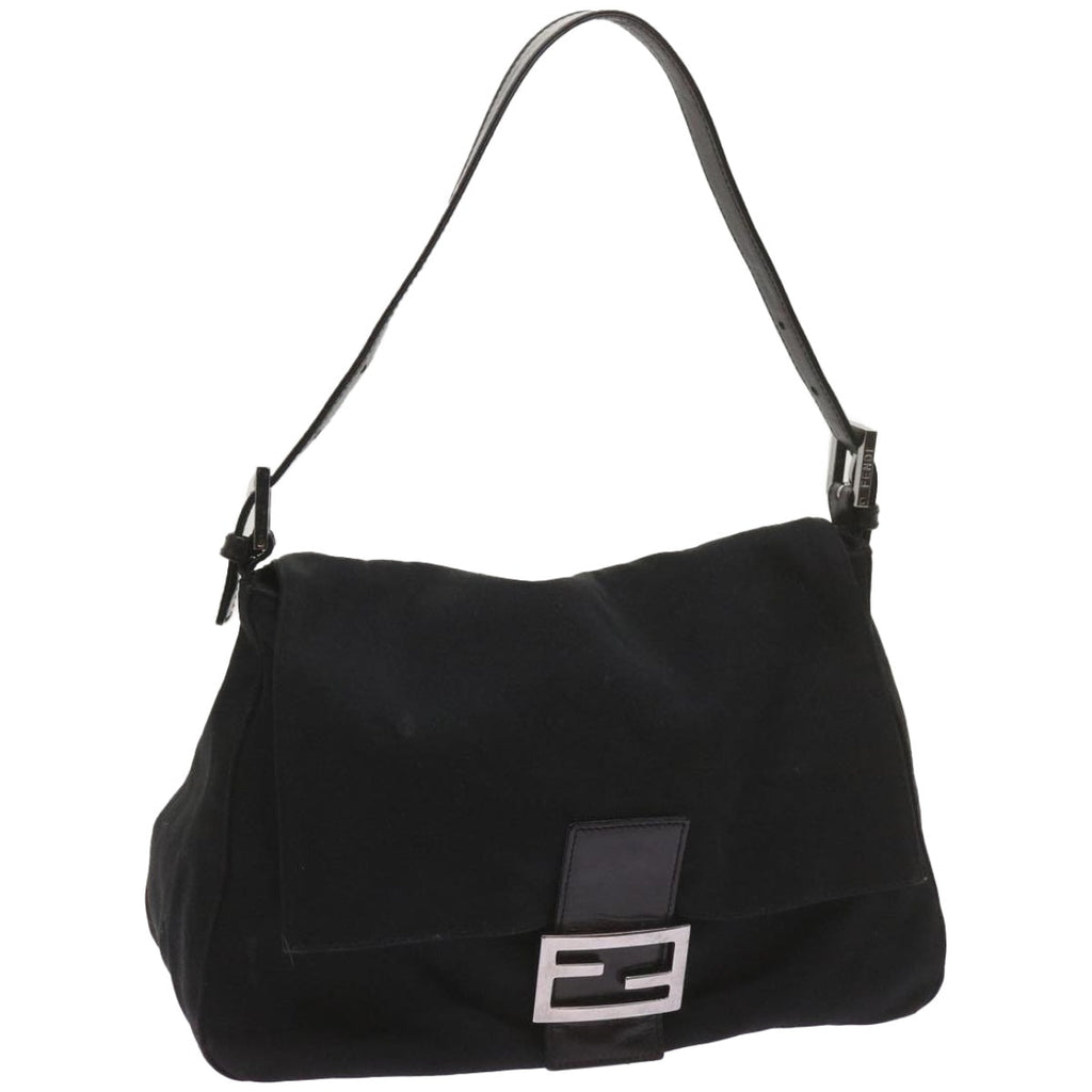 FENDI Mamma Baguette Shoulder Bag Nylon Black 2321 26325 079ep3515