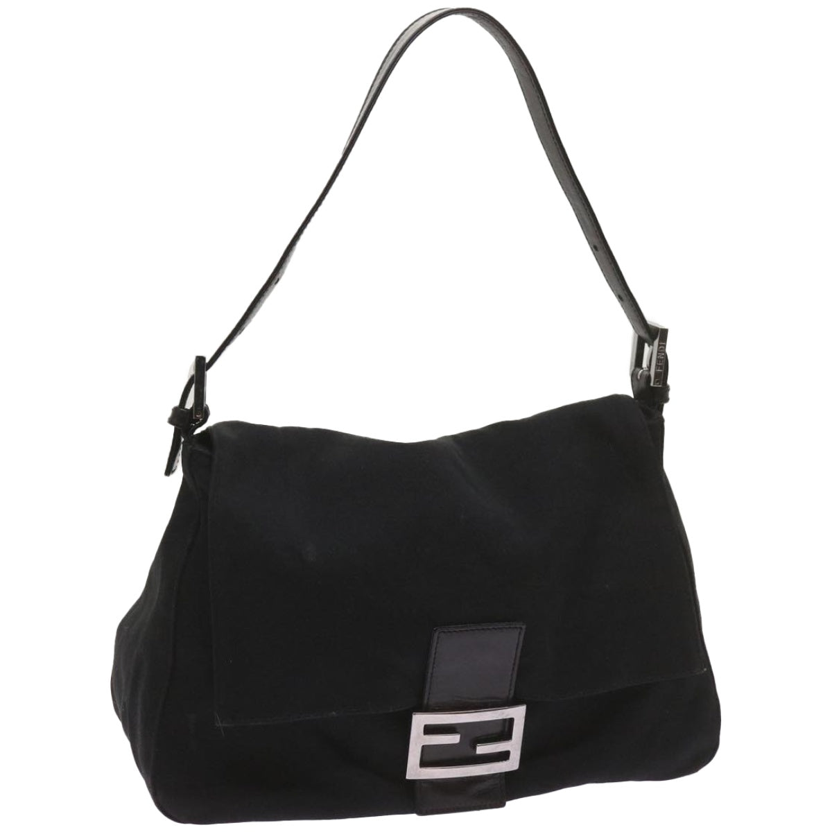 FENDI Mamma Baguette Shoulder Bag Nylon Black 2321 26325 079ep3515