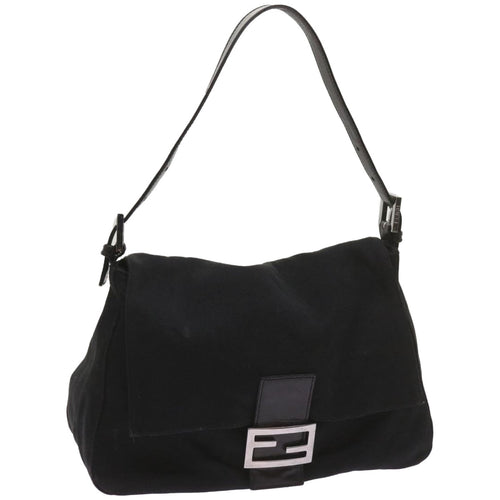 FENDI Mamma Baguette Shoulder Bag Nylon Black 2321 26325 079ep3515