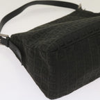 FENDI Zucchino Canvas Mamma Baguette Shoulder Bag Blackep3527
