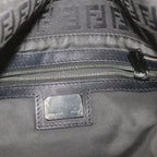 FENDI Zucchino Canvas Mamma Baguette Shoulder Bag Blackep3527