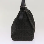 FENDI Zucchino Canvas Mamma Baguette Shoulder Bag Blackep3527