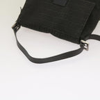 FENDI Zucchino Canvas Mamma Baguette Shoulder Bag Blackep3527