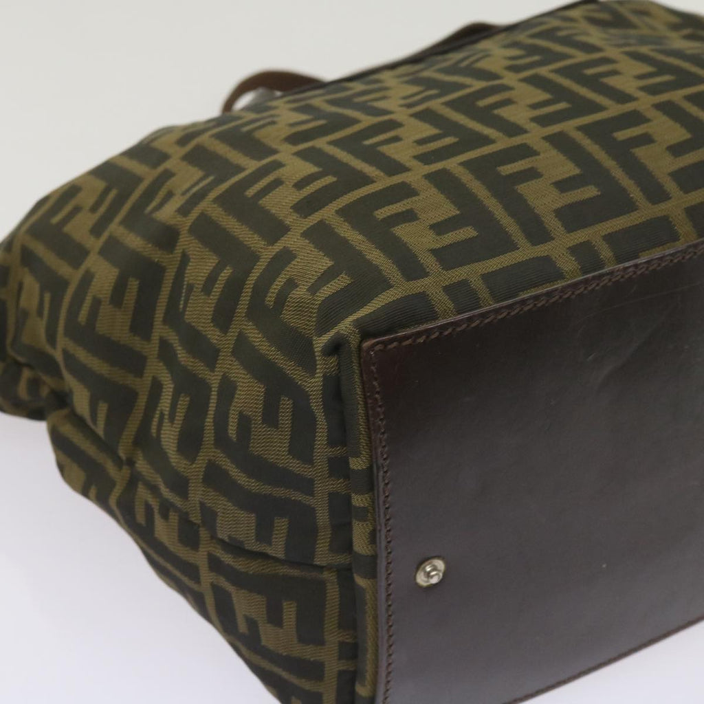 FENDI Zucca Canvas Hand Bag Black Brownep3561